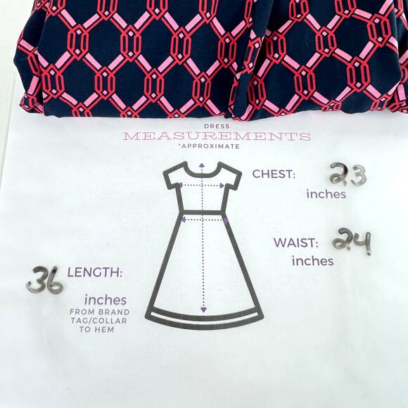 J. Jill Womens Wearever Collect T Shirt Dress Size XL Petite Mod Geo Navy Blue - Picture 9 of 9